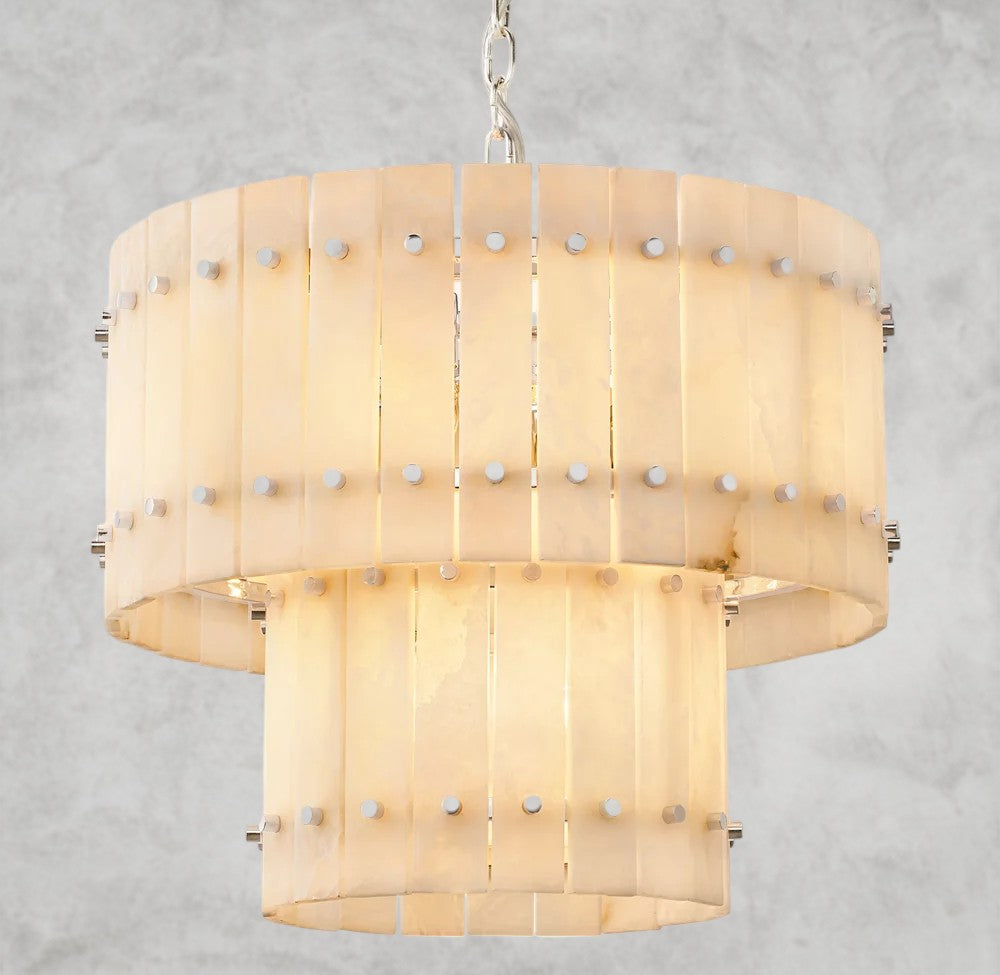 San Marco Alabaster Round Tiered Chandelier 22", 37", 48", 60"